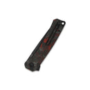 QSP Knife Osprey 3.25" 14C28N Red Shredded Carbon Fiber Overlay G10 QS139-F2