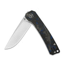 QSP Knife Osprey 3.25" 14C28N Blue Shredded Carbon Fiber Overlay G10 QS139-G1