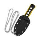 QSP Canary Neck Knife 2.50" 14C28N, Black Stoned wash Black/Yellow G10 QS141-A2