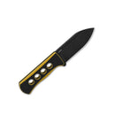 QSP Canary Neck Knife 2.50" 14C28N, Black Stoned wash Black/Yellow G10 QS141-A2