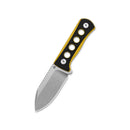 QSP Canary Neck Knife 2.50" 14C28N Stonewashed Blade Black/Yellow G10 QS141-A1