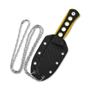 QSP Canary Neck Knife 2.50" 14C28N Stonewashed Blade Black/Yellow G10 QS141-A1