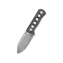 QSP Canary Neck Knife 2.75" Lamilated Damascus Aluminum Foil CF QS141-E