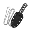 QSP Canary Neck Knife 2.75" Lamilated Damascus Aluminum Foil CF QS141-E