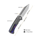 QSP Rhino 3.25" Böhler M390 Titanium 2 tone Satin blade Bead blasted Ti handle QS143-A