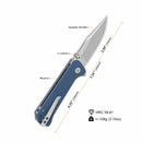 QSP Knife Grebe 3.00'' 14C28N Blue Micarta QS147-B1