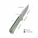 QSP Grebe 3.00" 14C28N Jade G10 QS147-D1