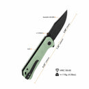 QSP Knife Grebe 3.00'' 14C28N Jade G10 QS147-D2