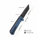 QSP Knife Grebe T 3.00'' 14C28N Blue Micarta QS148-B2