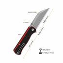 QSP Swordfish 3.625" 14C28N G10. Black/Red QS149-A1