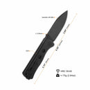 QSP Knife Canary folder 2.84'' 14C28N Black G10 QS150-A2