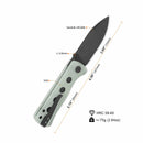 QSP Knife Canary folder 2.84'' 14C28N Jade G10 QS150-E2