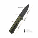 QSP Knife Canary folder 2.84'' 14C28N Olive Green G10 QS150-F2