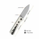 QSP Canary Folder 2.84" 14C28N White G10 QS150-G1