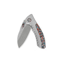 QSP Capybara 3.00" Böhler, M390 bead blast titanium with red blue camo CF inlay QS152-B2