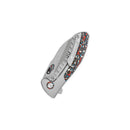 QSP Capybara 3.00" Böhler, M390 bead blast titanium with red blue camo CF inlay QS152-B2