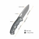 QSP Gorilla 3.375" 14C28N Denim Micarta QS153-B1