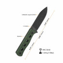 QSP Canary Fixed Blade 4.25" Cr8Mo2VSi(equal to DC53) Green Micarta QS155-C2