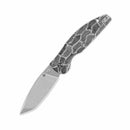 QSP Turtle Punk 3.5" 14C28N, Stonewashed Black/White G10 QS158-B1