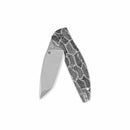 QSP Turtle Punk 3.5" 14C28N, Stonewashed Black/White G10 QS158-B1
