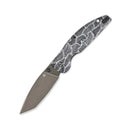 QSP Knife Turtle Punk 3.5'' 14C28N, Champagne Ceramic Coated Black/White G10 QS158-B2