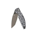 QSP Knife Turtle Punk 3.5'' 14C28N, Champagne Ceramic Coated Black/White G10 QS158-B2