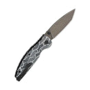 QSP Knife Turtle Punk 3.5'' 14C28N, Champagne Ceramic Coated Black/White G10 QS158-B2