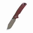 QSP Kali 3.25" 14C28N, Champagne ceramic coated Dark Red G10 QS159-A2