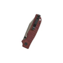 QSP Kali 3.25" 14C28N, Champagne ceramic coated Dark Red G10 QS159-A2