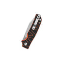 QSP Kali 3.25" 14C28N, Stonewashed Black/Orange G10 QS159-D1