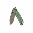 QSP Knife Kali 3.25'' 14C28N, Champagne Ceramic Coated Green Aluminium QS159-E2