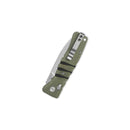 QSP Ripley Glyde Lock Pocket Knife Stonewash 14C28N Blade Green/Black G10 Handle