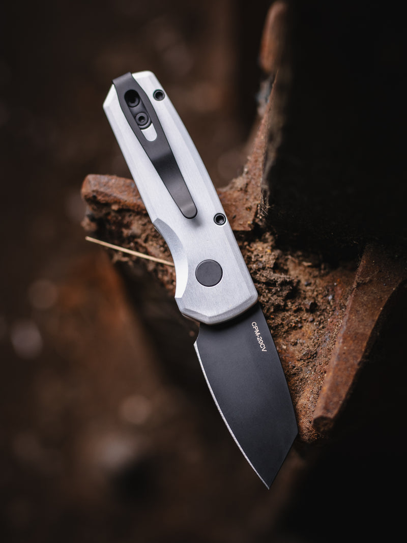 Pro-Tech Runt 5 R5203-Silver | MagnaCut Reverse Tanto, Auto Knife