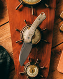 Tactile Knife Co Redhawk Fixed Blade 2.75in Tumbled Magnacut Blade Green Micarta Handles Leather Sheath