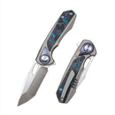 Remette Saker Falcon Folding Knife 2.99" S45VN Blade Carbon Fiber/Titanium Handles ASTP-1