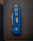 Pro-Tech Knives Runt 5 Magnacut Wharncliffe Blade BLUE Textured Handles - R5305-Blue