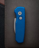 Pro-Tech Knives Runt 5 Magnacut Wharncliffe Blade BLUE Textured Handles - R5305-Blue