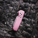 Pro‑Tech Runt 5 (R5201 Pink) – 1.94″ Reverse‑Tanto CPM‑20CV Auto Knife, Pink Aluminum Handle