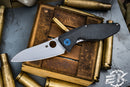 Spyderco Drunken – 3.5" S90V Stonewashed Plain Blade, Carbon Fiber/Titanium Handles, Frame Lock – C235CFTIP