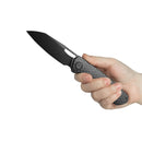 KB Socius Folding Knife 3.46" S90V Regular DLC Tanto Blade Titanium Triangle Milling Handle KB300C