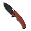 SENCUT Acumen Flipper & Manual Thumb Knife Burgundy G10 Handle (2.98" Black Stonewashed 9Cr18MoV Blade) SA06B