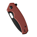 SENCUT Acumen Flipper & Manual Thumb Knife Burgundy G10 Handle (2.98" Black Stonewashed 9Cr18MoV Blade) SA06B