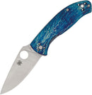 Spyderco Tenacious R.I.L. – 3.35" Satin D2 Blade, Blue Disarray Titanium Handles – C122TIBLD2P