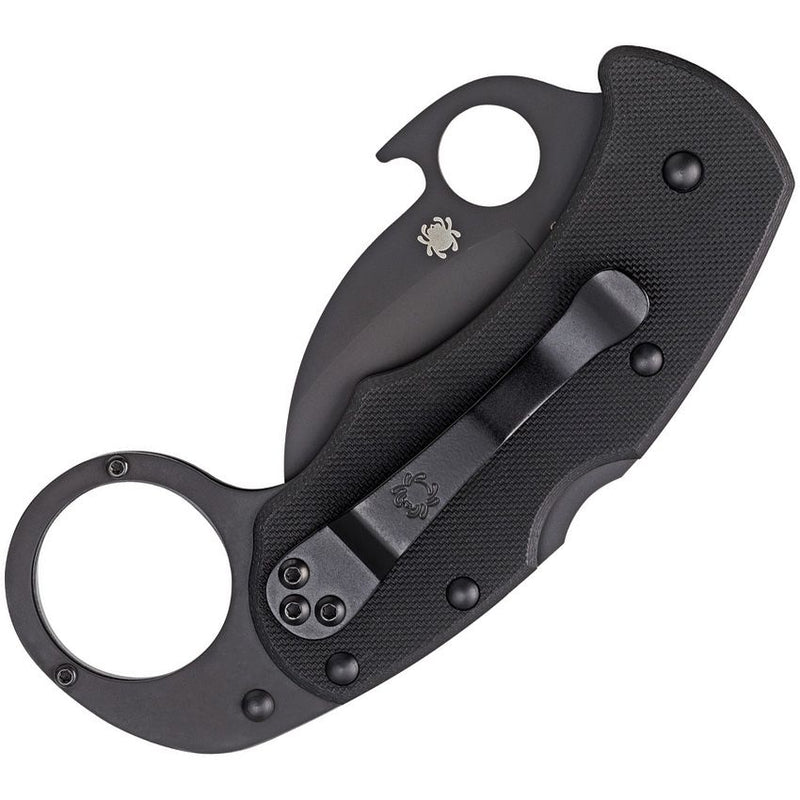 Spyderco Karahawk Karambit Folding Knife 2.29in VG-10 Steel Blade Black G-10 Handles