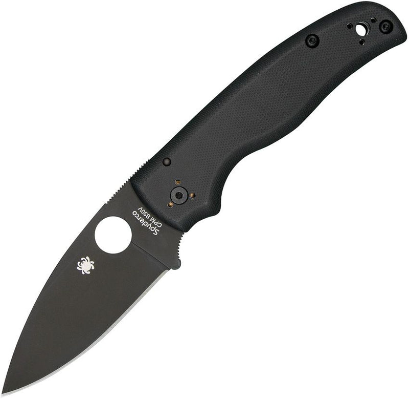 Spyderco Shaman Folding Knife 3.58in Black S30V Steel Blade Black G-10 Handles - C229GPBK