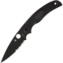 SPYDERCO NATIVE CHIEF BLACK LIGHTWEIGHT 4" DLC PARTIALLY SERRATED CTS-BD1N BLACK FRN HANDLES