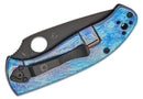 Spyderco Tenacious R.I.L. – 3.35" Satin D2 Blade, Blue Disarray Titanium Handles – C122TIBLD2P