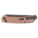 SRM Asika 411L-MN Folding Knife – 3.46" 14C28N Clip Point, Black PVD, Micarta Handle
