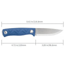 SRM Bushcraft Bushcut 3.1" 14C28N，HRC57~59 SRM Blue Micarta 702T-ME