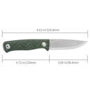 SRM Bushcraft Bushcut 3.1" 14C28N，HRC57~59 OD Green Micarta SRM 702T-MP